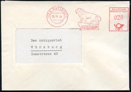1959 (22 A) RATINGEN, Absender-Freistempel: KERAMAG = Löwe (= Keram(ische Werke) AG., Rs. Abs.-Vordruck, Fernbrief - Löw - Autres & Non Classés