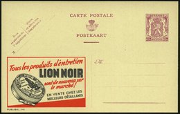 1946 BELGIEN, 65 C. Publibel-Ganzsache: LION NOIR.. CIRAGE CREME (Dose Schuhcreme Mit Schwarzem Löwen) Ungebr. (Mi.P 222 - Altri & Non Classificati