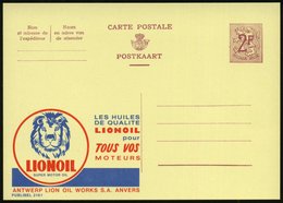 1959 BELGIEN, 2 F. Publibel-Ganzsache: LIONOIL, LES HUILES DE QUALITE... = Löwenkopf (= Motoröl) Ungebr. (Mi.P 319 I / 2 - Other & Unclassified