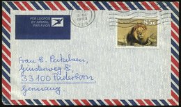 1993 SÜDAFRIKA, 85 C. "Eine Welt In Einem Land" (Löwe) Sauber Gest. Übersee-Flugpostbrief (Mi.914 EF) - Löwe, Tiger & An - Autres & Non Classés