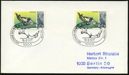 1977 (18.8.) 1000 BERLIN 12, Sonderstempel: ZOOLOGISCHER GARTEN AQUARIUM (= Nilpferd) 2x Auf 2x 20 Pf. Zoo Berlin Aquari - Autres & Non Classés