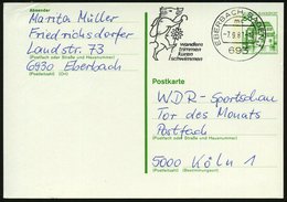 1981 (7.9.) 693 EBERBACH, BADEN 1, Maschinen-Werbestempel: Wandern, Trimmen.. = Wildschwein Mit Wanderstock, Bedarfskart - Other & Unclassified