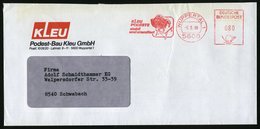 1988 (5.5.) 5600 WUPPERTAL 1, Absender-Freistempel: KLEU PODESTE Stabil.. = Bison Auf Podest, Firmenbrief - Wild Lebende - Sonstige & Ohne Zuordnung