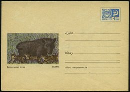 1969 UdSSR, 4 Kop. Ganzsachen-Umschlag, Blau: Naturschutzgebiet "Beloverschskaja Puschja" = Wildschein Mit Frischlingen, - Sonstige & Ohne Zuordnung