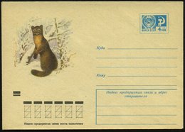 1973 UdSSR, 4 Kop. Ganzsachen-Umschlag, Blau: Marder (?) ,ungebr. - Wild Lebende Säugetiere / Wild Living Mammals / Anim - Sonstige & Ohne Zuordnung