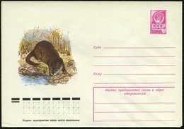 1979 UdSSR, 4 Kop. Ganzsachen-Umschlag, Lilarot: Fischotter, Ungebr. - Wild Lebende Säugetiere / Wild Living Mammals / A - Autres & Non Classés