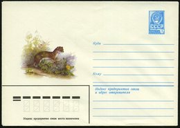 1980 UdSSR, 4 Kop. Ganzsachen-Umschlag, Blau: Marder, Ungebr. - Wild Lebende Säugetiere / Wild Living Mammals / Animaux  - Sonstige & Ohne Zuordnung