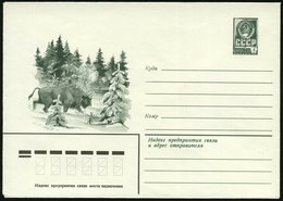 1981 UdSSR, 4 Kop. Ganzsachen-Umschlag, Graugrün: Wisent, Ungebr. - Wild Lebende Säugetiere / Wild Living Mammals / Anim - Otros & Sin Clasificación