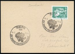 1975 (14.3.) 108 BERLIN 8, Sonderstempel: 25 JAHRE TEXTILCOMMERZ = Waschbär (mit Blumenstrauß) EF 5 Pf. Tierpakr Berlin, - Other & Unclassified