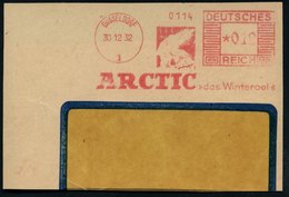 1932 (30.12.) DÜSSELDORF 1, Absender-Freistempel: ARTIC "das Winteröl" = Eisbär, Teil-Vorderseite - Bär / Bear / Ours /  - Autres & Non Classés