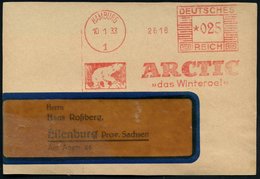 1933 (10.1.) HAMBURG 1, Absender-Freistempel: ARCTIC "das Winteröl" = Eisbär, Teil-Vorderseite - Bär / Bear / Ours / Ors - Altri & Non Classificati