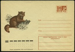 1974 UdSSR, 4 Kop. Ganzsachen-Umschlag, Braun: Waschbär, Ungebr. - Bär / Bear / Ours / Orso - Altri & Non Classificati