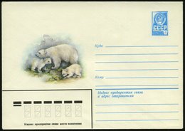 1980 UdSSR, 4 Kop. Anzsachen-Umschlag, Blau: Eisbären, Ungebr. - Bär / Bear / Ours / Orso - Sonstige & Ohne Zuordnung