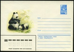 1980 UdSSR, 4 Kop. Ganzsachen-Umschlag, Blau: Pandabären, Ungebr. - Bär / Bear / Ours / Orso - Sonstige & Ohne Zuordnung