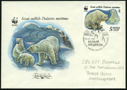 1987 (25.3.) UdSSR,  WWF, Kompl. Satz = Eisbären + Passender Sonderstempel: MOSKAU (Eisbär) Mehrfach Auf 4 FDC-Sonderums - Andere & Zonder Classificatie