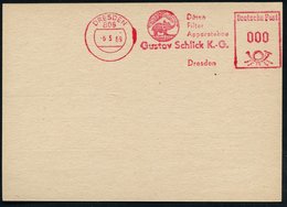 1969 (5.5.) 806 DRESDEN, Absender-Freistempel: Gustav Schlick K.-G., Düsen, Filter.. = Elefant Mit Erhobenem Rüssel In 0 - Autres & Non Classés