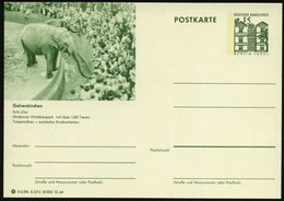 1964 Gelsenkirchen, 15 Pf. Bild-Ganzsache Tegel: Ruhr-Zoo.. (Elefant) Ungebr. (Mi.P 86/A 2/13) - Elefant / Elephant / El - Sonstige & Ohne Zuordnung