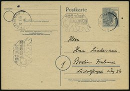 1948 (22.3.) (24 ) HAMBURG 1, Maschinen-Werbestempel: 100 JAHRE HAGENBECK.. = Elefant (= Zoo Hamburg) Inl.-Karte (Bo.125 - Other & Unclassified