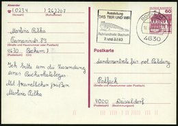 1983 (Juni) 4630 BOCHUM 1, Maschinen-Werbestempel: Ausstellung DAS TIER UND WIR.. = Seehund, Bedarfskarte (Bo.167 A II)  - Otros & Sin Clasificación