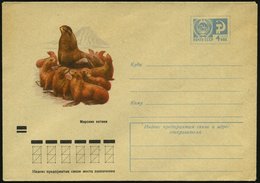 1971 UdSSR, 4 Kop. Ganzsachen-Umschlag Ocker: Seebären, Ungebr. - Elefant / Elephant / Elefante - Andere & Zonder Classificatie