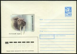 1989 UdSSR, 5 Kop. Ganzsachen-Umschlag, Blau: WWF "Rotes Buch" , Geschützte Tiere: Walroß, Ungebr. - Elefant / Elephant  - Andere & Zonder Classificatie