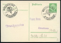 1937 BÜCKEBURG, Handwerbestempel: Die Schöne, Alte Jägerstadt.. (Hirschgeweih U. Jäger-Tschako) Inl.-Karte (Bo.2, Erstja - Andere & Zonder Classificatie