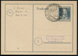 1947 (23.6.) (10 A) DRESDEN-BAD WEISSER HIRSCH, Sonderstempel: PHILATELISTENTAG = Hirsch, Inl.-Karte (Bo.111) - Rot- & S - Other & Unclassified