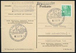 1957 (2.3.) KATZHÜTTE 1, Handwerbestempel: LUFTKURORT, WANDERN, SCHWIMMEN.. = Hirsch Vor Tannenwald, Inl.-Karte (Bo.1, N - Altri & Non Classificati