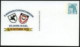 1978 Kiel, PP 40 Pf. Burgen: 3. MINENSUCHGESCHWADER, 20 JAHRE IN KIEL = Wappen Mit Elchkopf Etc., Ungebr. (Mi.PP 100/80) - Altri & Non Classificati