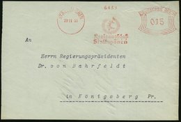 1930 (29.11.) STALLUPÖNEN, Absender-Freistempel: Kreisausschuß Stallupönen = Elch-Geweih (ab 1938 Umbenannt In Ebenrode, - Other & Unclassified