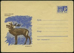 1970 UdSSR, 4 Kop. Ganzsachen-Umschlag, Blau: Naturschutzgebiet"Sichota-Alinskij" (= Wapiti Oder Rentier) Ungebr. - Rot- - Other & Unclassified