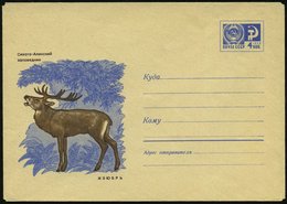 1970 UdSSR, 4 Kop. Ganzsachen-Umschlag, Blau: Naturschutzgebiet"Sichota-Alinskij" (= Wapiti Oder Rentier) Ungebr. - Rot- - Sonstige & Ohne Zuordnung