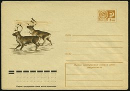 1975 UdSSR, 4 Kop. Ganzsachen-Umschlag, Ocker: 2 Rentiere Im Schnee, Ungebr. - Rot- & Schalenwild / Red Deer / Bêtes Fau - Andere & Zonder Classificatie