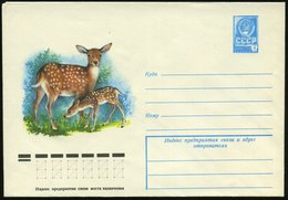 1978 UdSSR, 4 Kop. Ganzsachen-Umschlag, Blau: Reh Mit Kitz, Ungebr. - Rot- & Schalenwild / Red Deer / Bêtes Fauves / Cer - Altri & Non Classificati