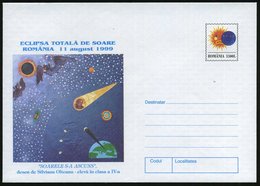 1999 RUMÄNIEN, 1300 L. Sonderganzsachen-Umschlag "Sonnenfinsternis" Am 11.8.1999 = 2 Fledermäuse, Weltall, Milchstraße E - Sonstige & Ohne Zuordnung