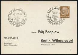 1937 (5.2.) BAD WARMBRUNN, Hand-Werbestempel: Das Riesengebirgsbad Bei Rheuma, Gicht, Jschias = Schlange U. Brunnen, Inl - Autres & Non Classés