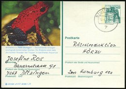 1977 7000 Stuttgart, 40 Pf. Bild-Ganzsache Burgen: Wilhelma - Deutschland Einziger Zoologisch-botanischer Garten = Erdbe - Autres & Non Classés