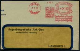 1932 (7.5.) BERLIN-WILMERSDORF 1, Absender-Freistempel: ..Verhütet Unfälle!, Großhandels- U. Lagerei Berufsgenossenschaf - Other & Unclassified