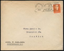 1950 (15.8.) NIEDERLANDE, Maschinen-Werbestempel: AMSTERDAM, LAND UIT ZEE.. (Ort In Einer Muschel) Inl.-Brief - Molluske - Otros & Sin Clasificación