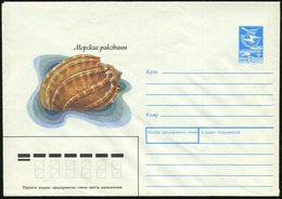 1988 UdSSR, 5 Kop. Ganzsachen-Umschlag, Blau: Muschel "Große Harfe", Ungebr. - Mollusken, Weichtiere & Muscheln / Mollus - Otros & Sin Clasificación