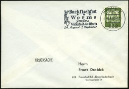 1963 (9.8.) 652 WORMS 2, Maschinen-Werbestempel: Backfischfest.. Großes Volksfest (Fisch) Fernbrief (Bo.24 A) - Fisch /  - Other & Unclassified