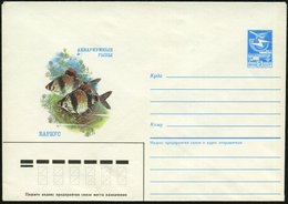 1987 UdSSR, 5 Kop. Ganzsachen-Umschlag, Blau: Langflossige Prachtbarbe (Aquarienfisch), Ungebr. - Fisch / Fish / Poisson - Otros & Sin Clasificación