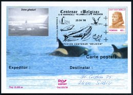 1998 (25.4.) RUMÄNIEN, 400 L. Sonder-Bild-Ganzsache: 100 JAHRE ANTARKTIS-EXPEDITION "BELGICA" (Wal-Zeichnung Etc.) + Pas - Altri & Non Classificati