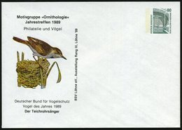 1989 Löhne, PU 80 Pf. Bauwerke: Deutscher Bund Für Vogelschutz, Vogel Des Jahres 1989, Der Teichrohrsänger, Ungebr. (Mi. - Otros & Sin Clasificación