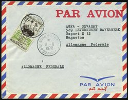 1970 (11.8.) NIGER, 60 F. Naturschutz, EF = Vogel Strauß, Klar Gest. Übersee-Flugpostbrief (Mi.10 EF) - Vögel / Birds /  - Otros & Sin Clasificación