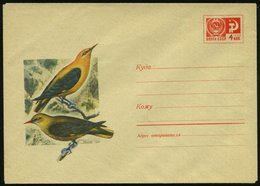 1970 UdSSR, 4 Kop. Ganzsachen-Umschlag, Rot: 2 Pirole, Ungebr. - Vögel / Birds / Oiseaux / Uccelli - Sonstige & Ohne Zuordnung