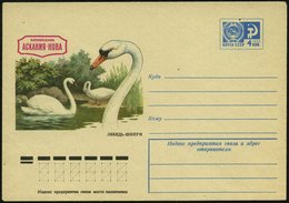 1975 UdSSR, 4 Kop. Ganzsachen-Umschlag, Blau: Naturschutzpark "Askania-Nowa" = 3 Höckerschwäne, Ungebr. - Vögel / Birds  - Autres & Non Classés