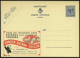 1951 BELGIEN, 90 C. Publibel-Ganzsache: ..KUIKENS.. VANDEN AVENNE-OOIGEM = 3 Küken, Ungebr. (Mi.P 273 II / 1024) - Nutzv - Other & Unclassified