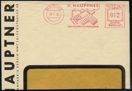 1938 (20.1.) BERLIN NW 7, Absender-Freistempel: H. HAUPTNER, INSTRUMENTENFABRIK (= Fabrik Für Medizintechnische Geräte D - Autres & Non Classés
