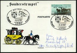 1987 (5.9.) 4250 BOTTROP 1, Sonderstempel: BOTTROPER PFERDEMARKT (2 Pferde, Wappen) EF 60 Pf. Dülmener Wildpferde, Inl.- - Andere & Zonder Classificatie